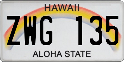 HI license plate ZWG135