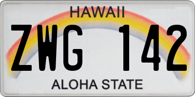 HI license plate ZWG142