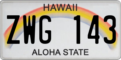 HI license plate ZWG143