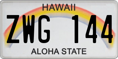 HI license plate ZWG144