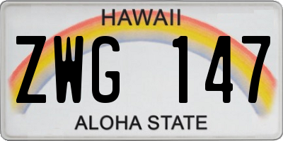 HI license plate ZWG147