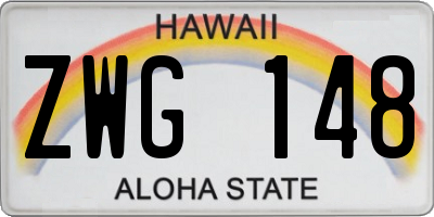 HI license plate ZWG148