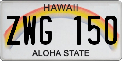 HI license plate ZWG150