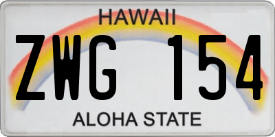 HI license plate ZWG154