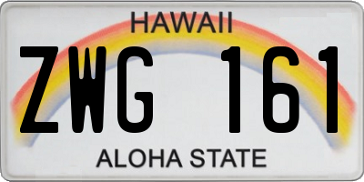 HI license plate ZWG161