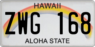 HI license plate ZWG168