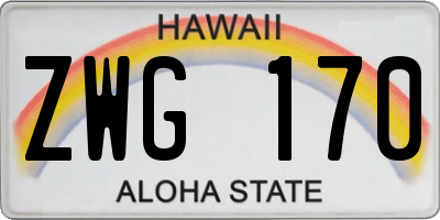 HI license plate ZWG170