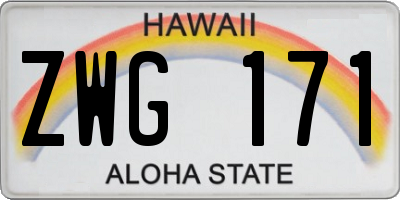 HI license plate ZWG171