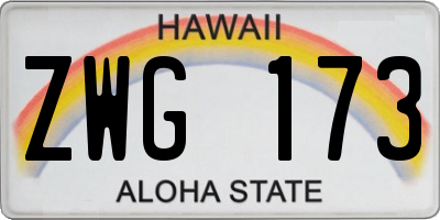 HI license plate ZWG173
