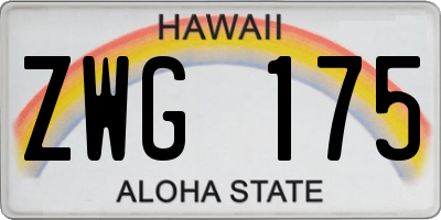 HI license plate ZWG175