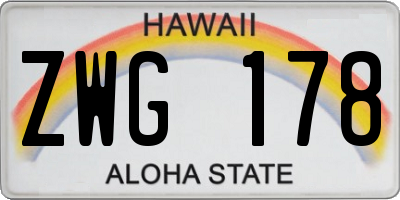 HI license plate ZWG178