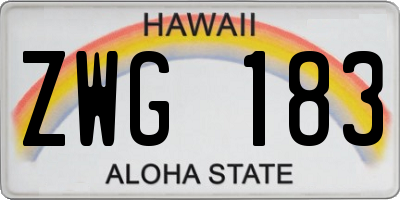 HI license plate ZWG183