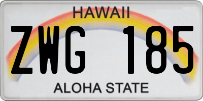 HI license plate ZWG185