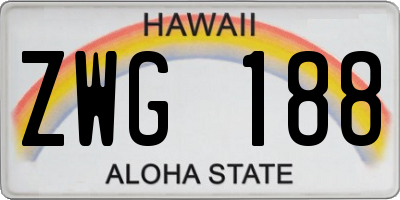 HI license plate ZWG188