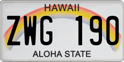 HI license plate ZWG190