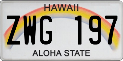 HI license plate ZWG197
