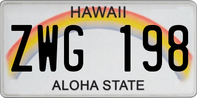 HI license plate ZWG198