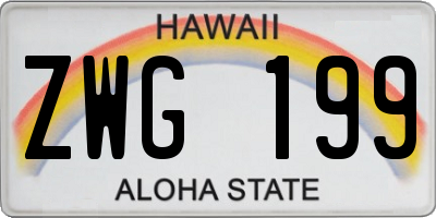 HI license plate ZWG199