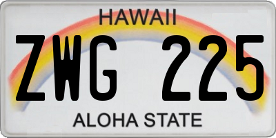 HI license plate ZWG225