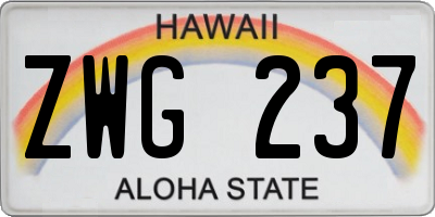HI license plate ZWG237