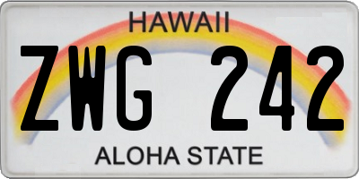 HI license plate ZWG242