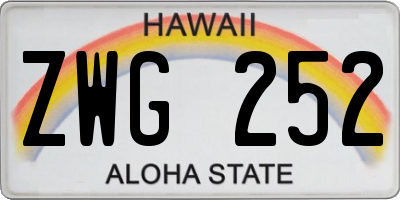 HI license plate ZWG252