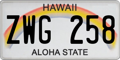 HI license plate ZWG258