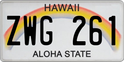 HI license plate ZWG261