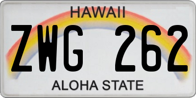 HI license plate ZWG262