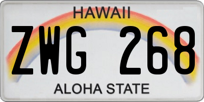 HI license plate ZWG268