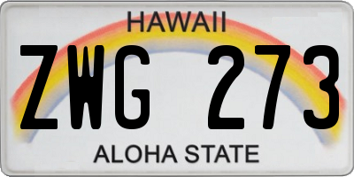 HI license plate ZWG273