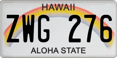 HI license plate ZWG276