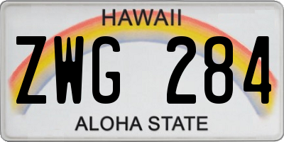 HI license plate ZWG284
