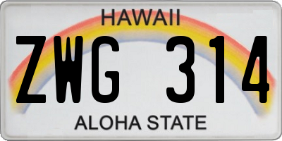 HI license plate ZWG314