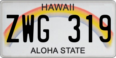 HI license plate ZWG319