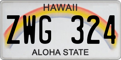 HI license plate ZWG324