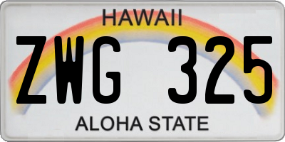 HI license plate ZWG325