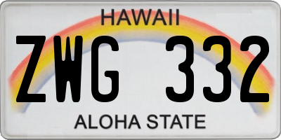 HI license plate ZWG332