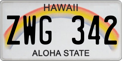 HI license plate ZWG342