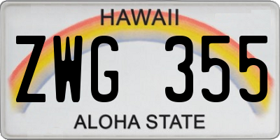 HI license plate ZWG355
