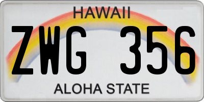 HI license plate ZWG356