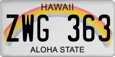 HI license plate ZWG363