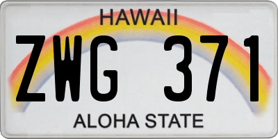 HI license plate ZWG371