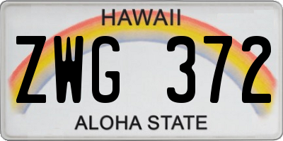 HI license plate ZWG372