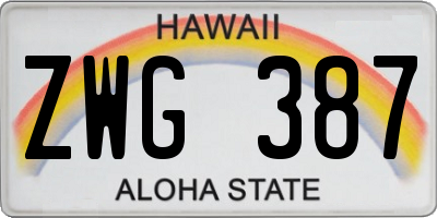 HI license plate ZWG387