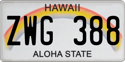 HI license plate ZWG388