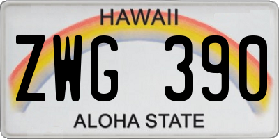 HI license plate ZWG390