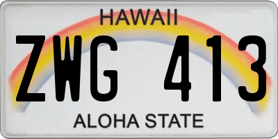 HI license plate ZWG413