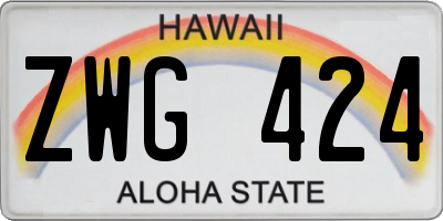HI license plate ZWG424