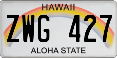 HI license plate ZWG427